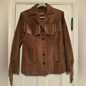 Esprit Suede Leather Fringe Jacket